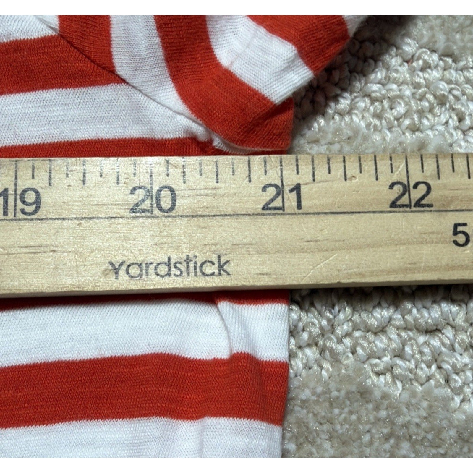 LOFT Womens T-Shirt Red White Stripe Round Neck Short Sleeve Stretch Top Tee L