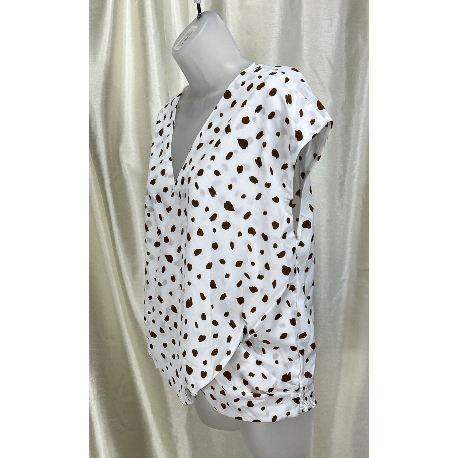 Umgee Dalmatian Print Crossbody Blouse Size Large