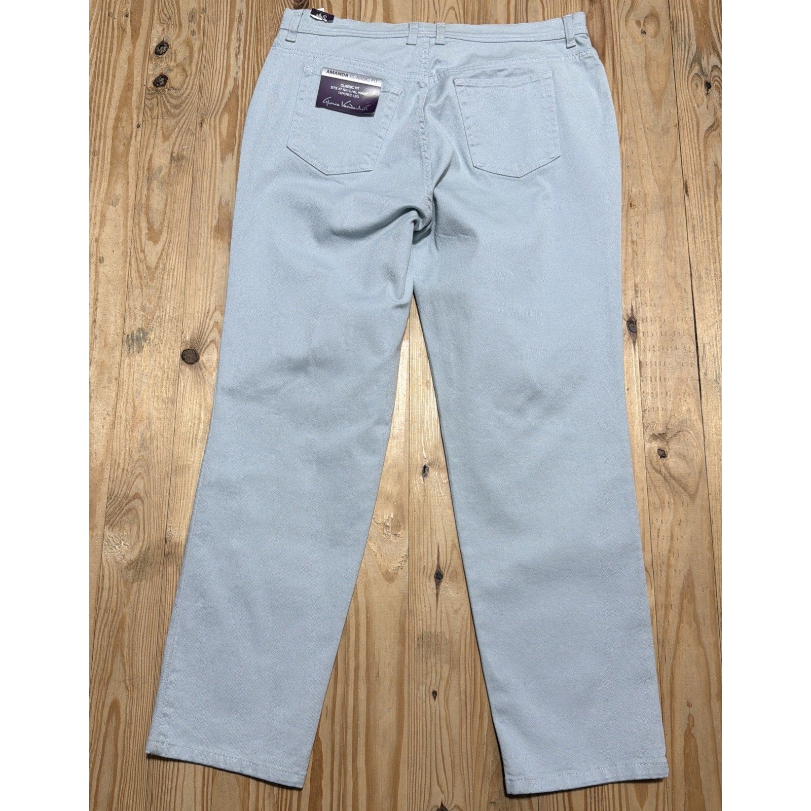 GLORIA VANDERBILT AMANDA 16 AVERAGE High Rise CASCADE BLUE PANTS NWT 36x31