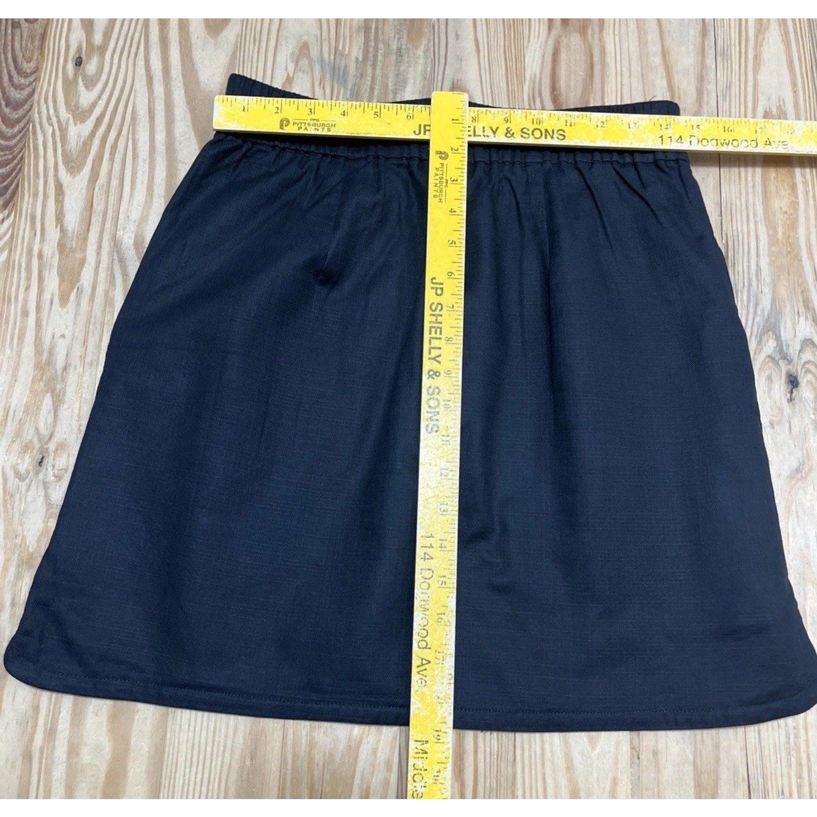 Ann Taylor LOFT Skirt Elastic Waist Drawstring A-Line Pencil Black Size S NWT