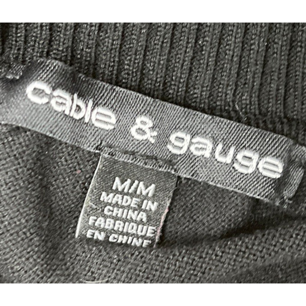 Cable & Gauge women's Size M Black cowl neck sweater