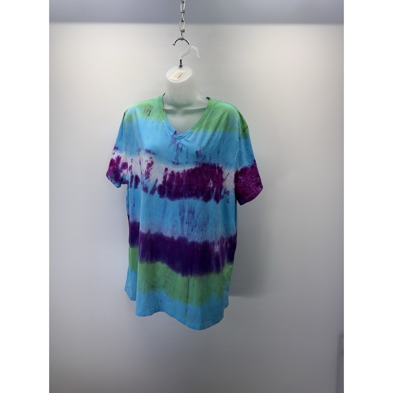 Goodfellow T Shirt Women’s XL Blue Purple Green Tie Dye Short Sleeve Adult