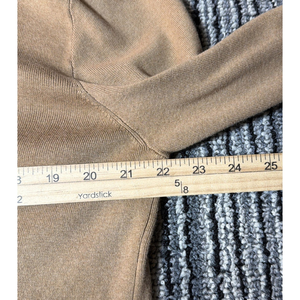 Polo Ralph Lauren Tan Pima Cotton Long Sleeve Sweater Burgundy Pony Size Medium