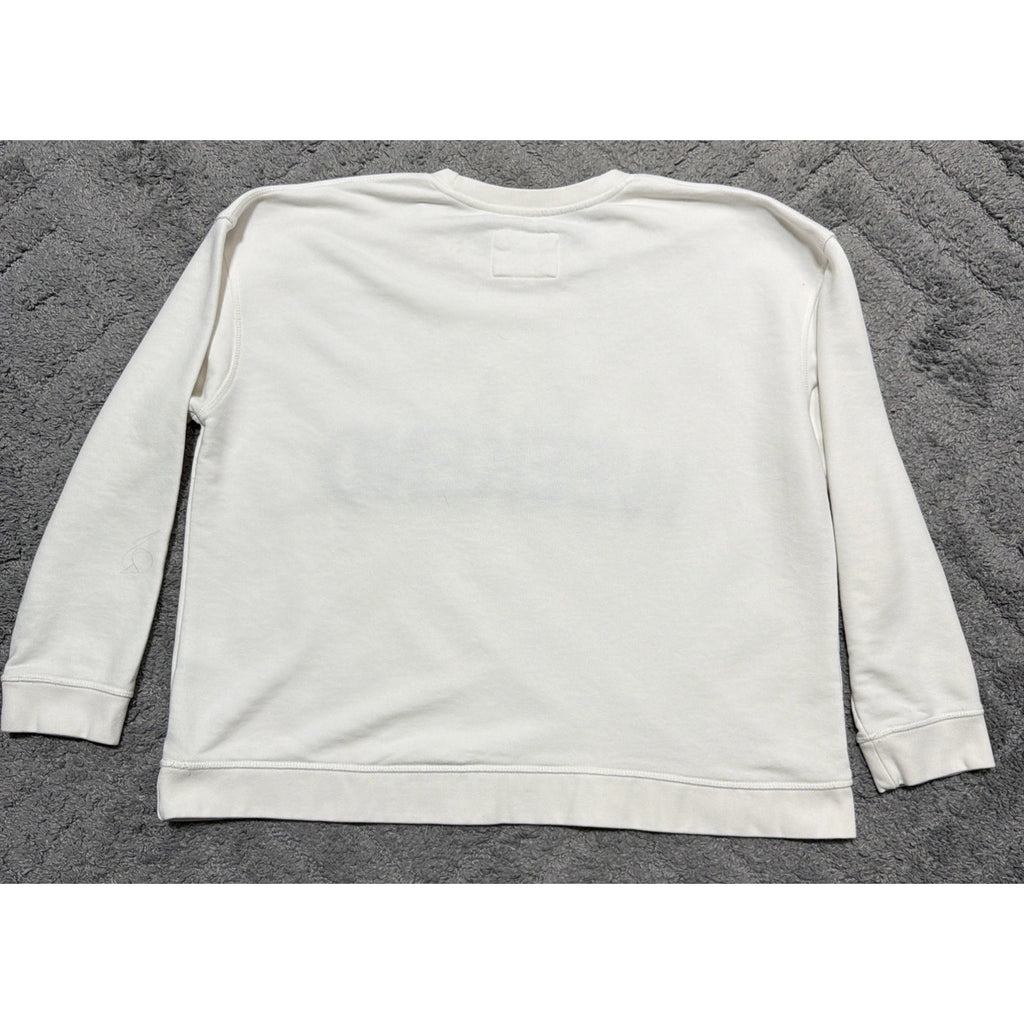Lake Weekend Sweatshirt Women’s Large White Graphic Crewneck Cozy Casual Natural