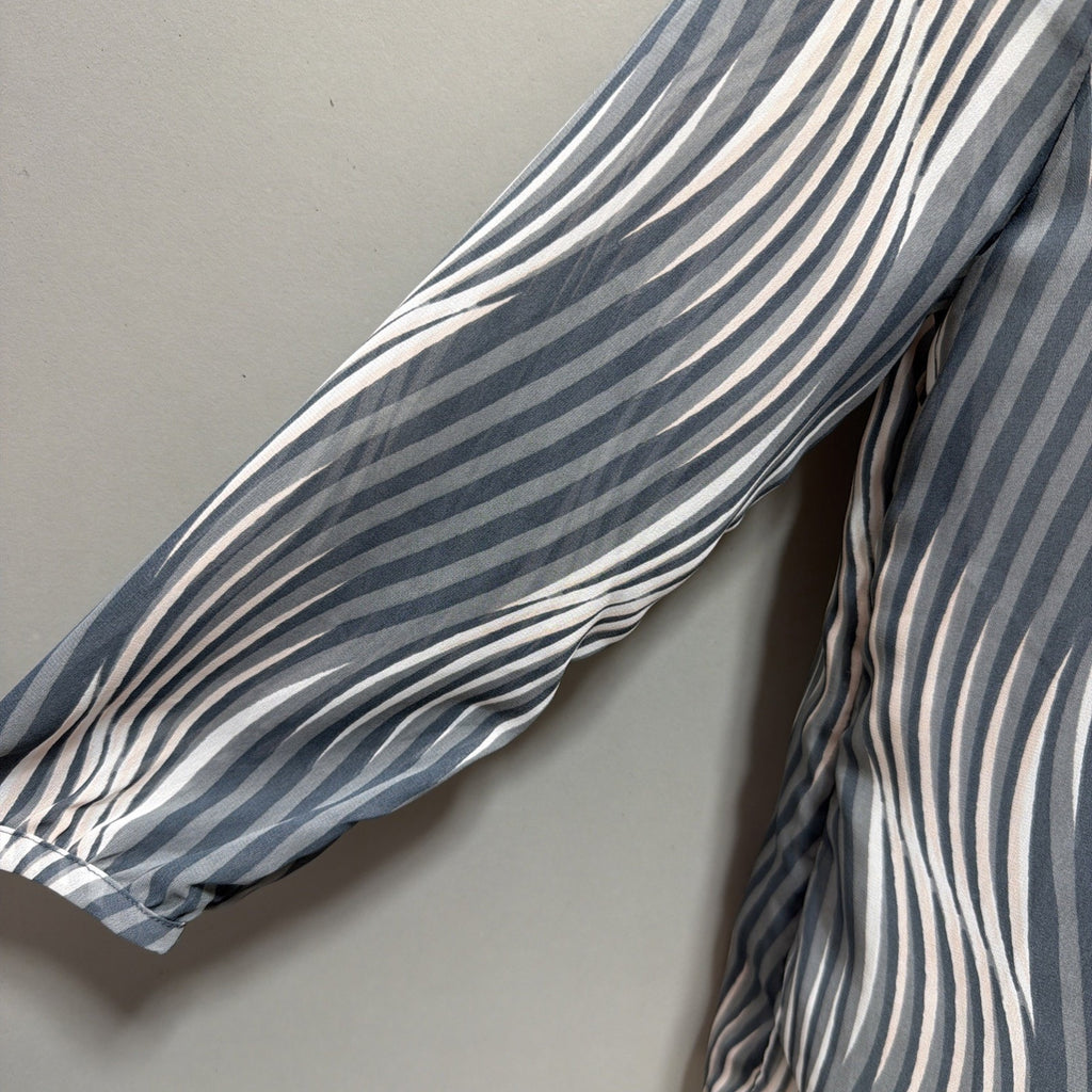 Banana Republic Sheer Blouse Zebra Print Arty Top Lightweight Flowy Shirt XS