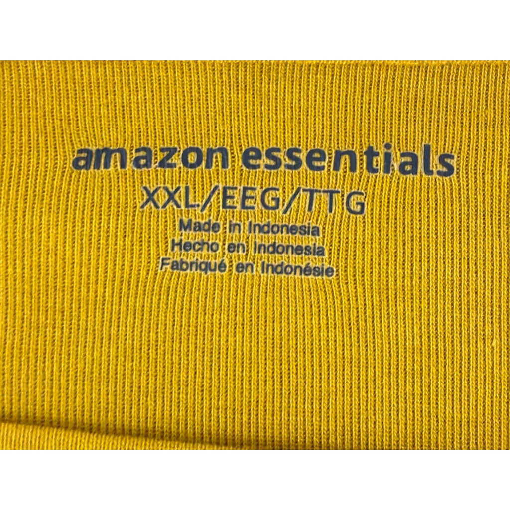 Amazon Essentials Women’s Yellow Scoop Neck 3/4 Sleeve Stretch Top Size XXL