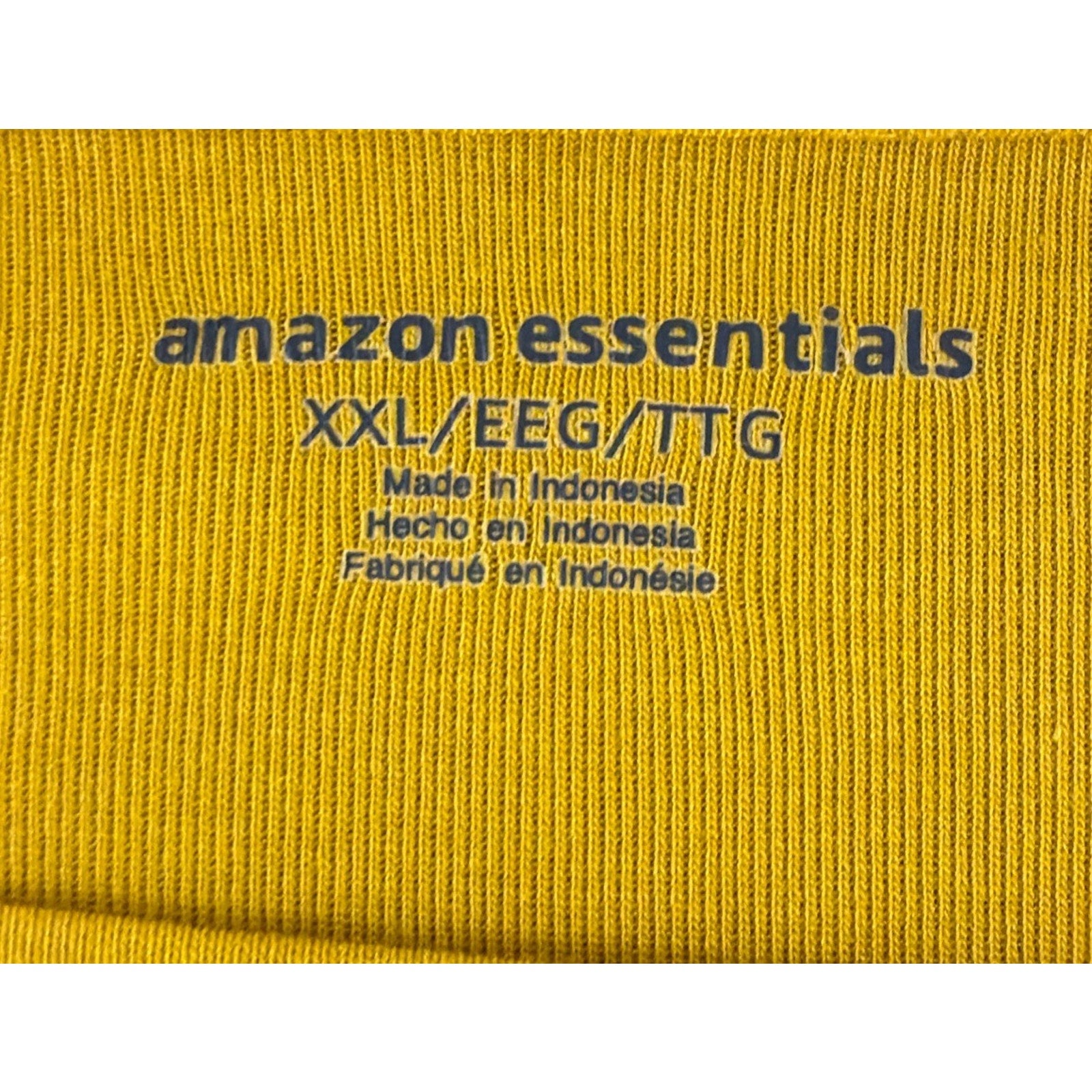 Amazon Essentials Women’s Yellow Scoop Neck 3/4 Sleeve Stretch Top Size XXL