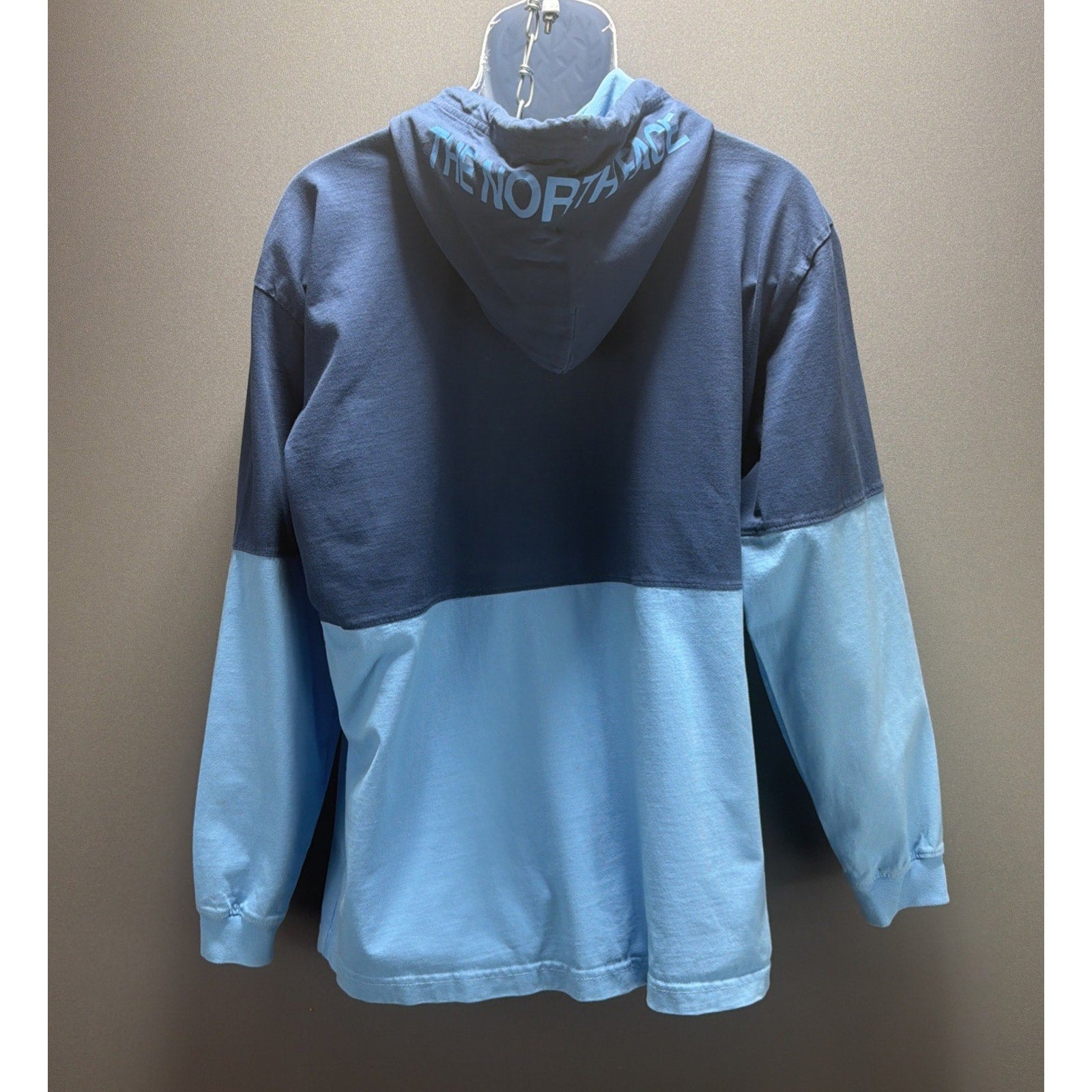 The North Face Men's Half & Half Pullover Hoodie Shady Blue Cotton Size Large