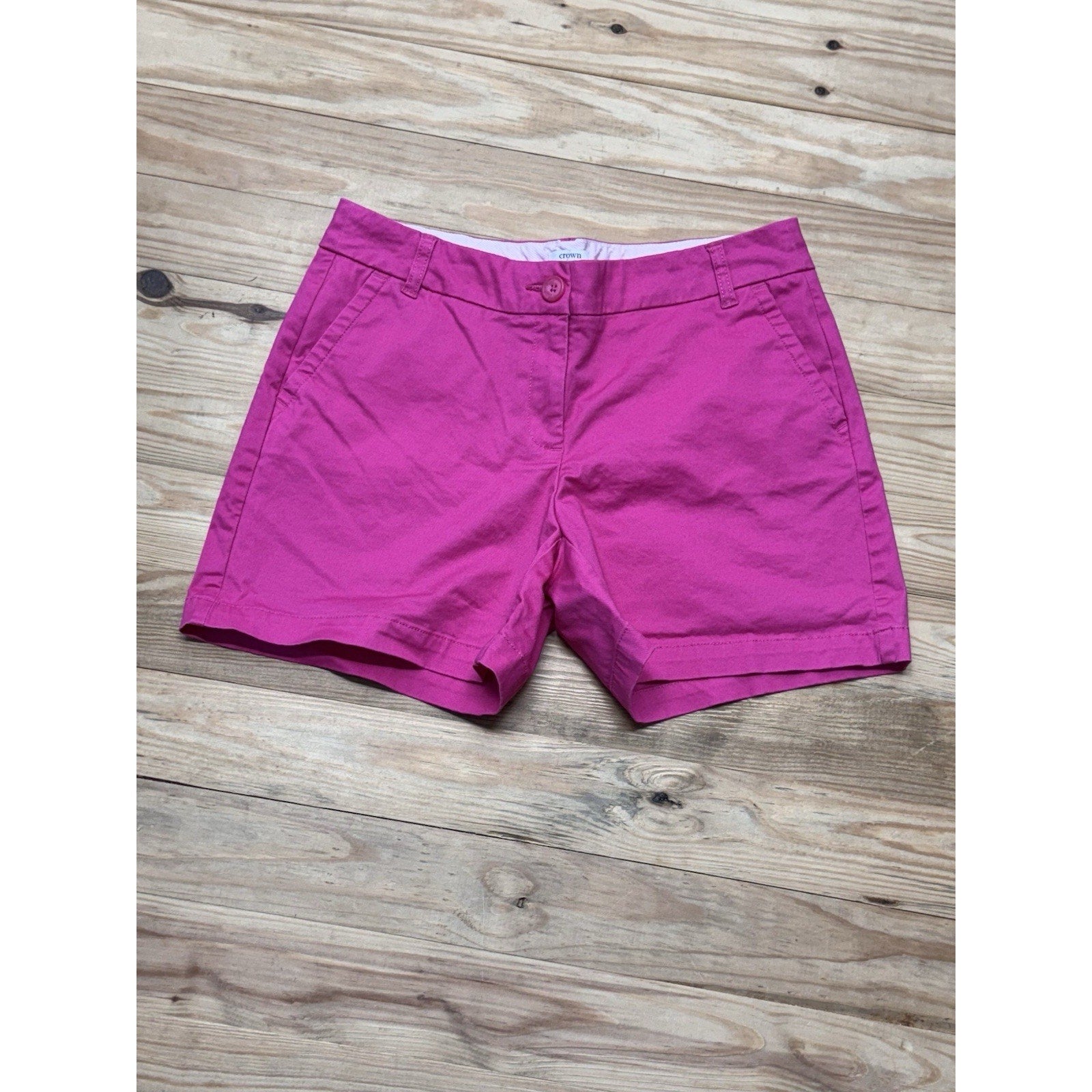 Crown & Ivy Hot Pink Chino Shorts With Stretch Women’s Size 8