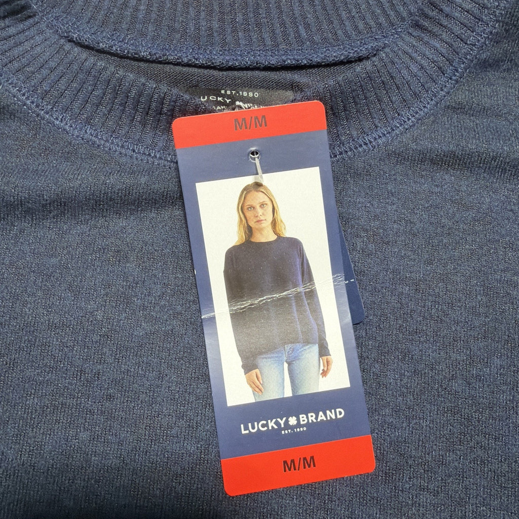 Lucky Brand Viscose Blend Stretch Crewneck Pullover, American Navy Sz Medium NWT