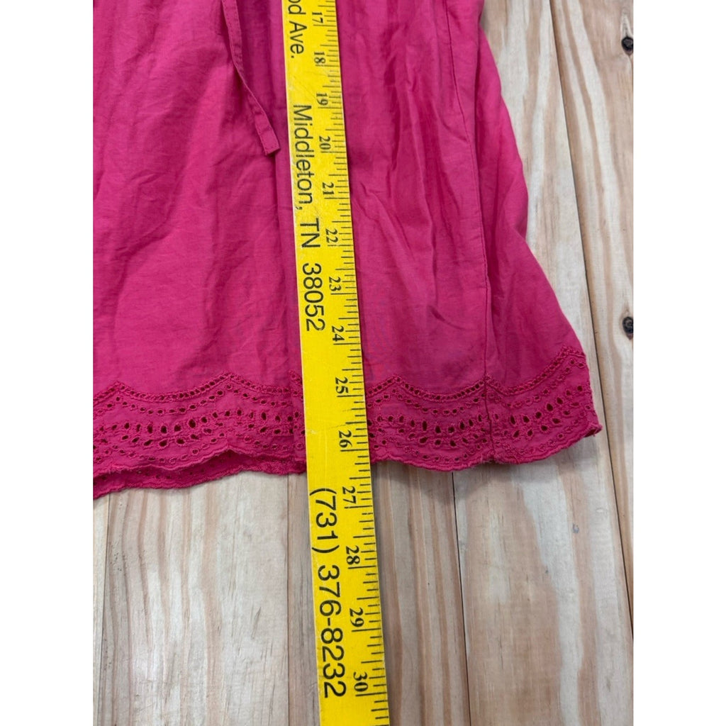 La Redoute Eyelet Pink Tank Blouse FR 46/US 14 Strappy Drawstring