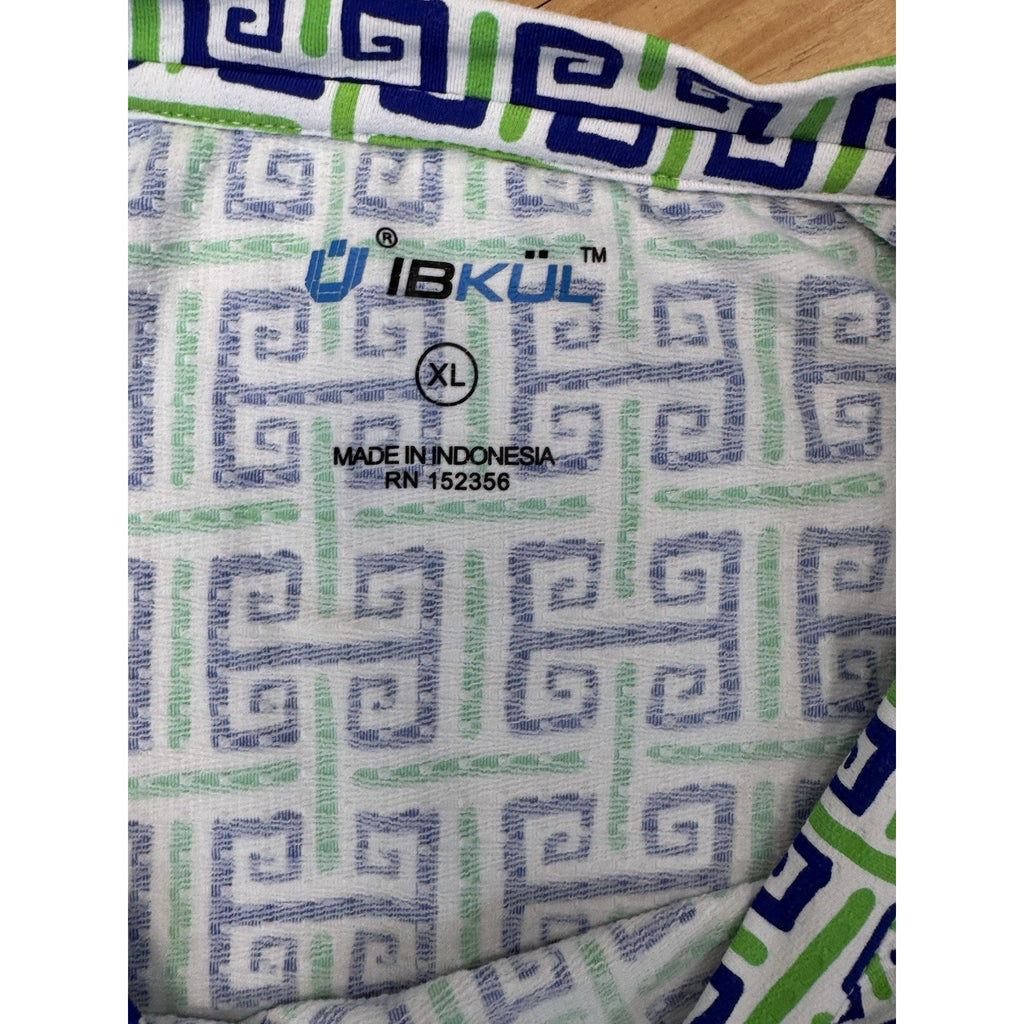 IBKUL $136 Stretch Geo Print Mesh Sleeve Athletic Casual Dress Size XL