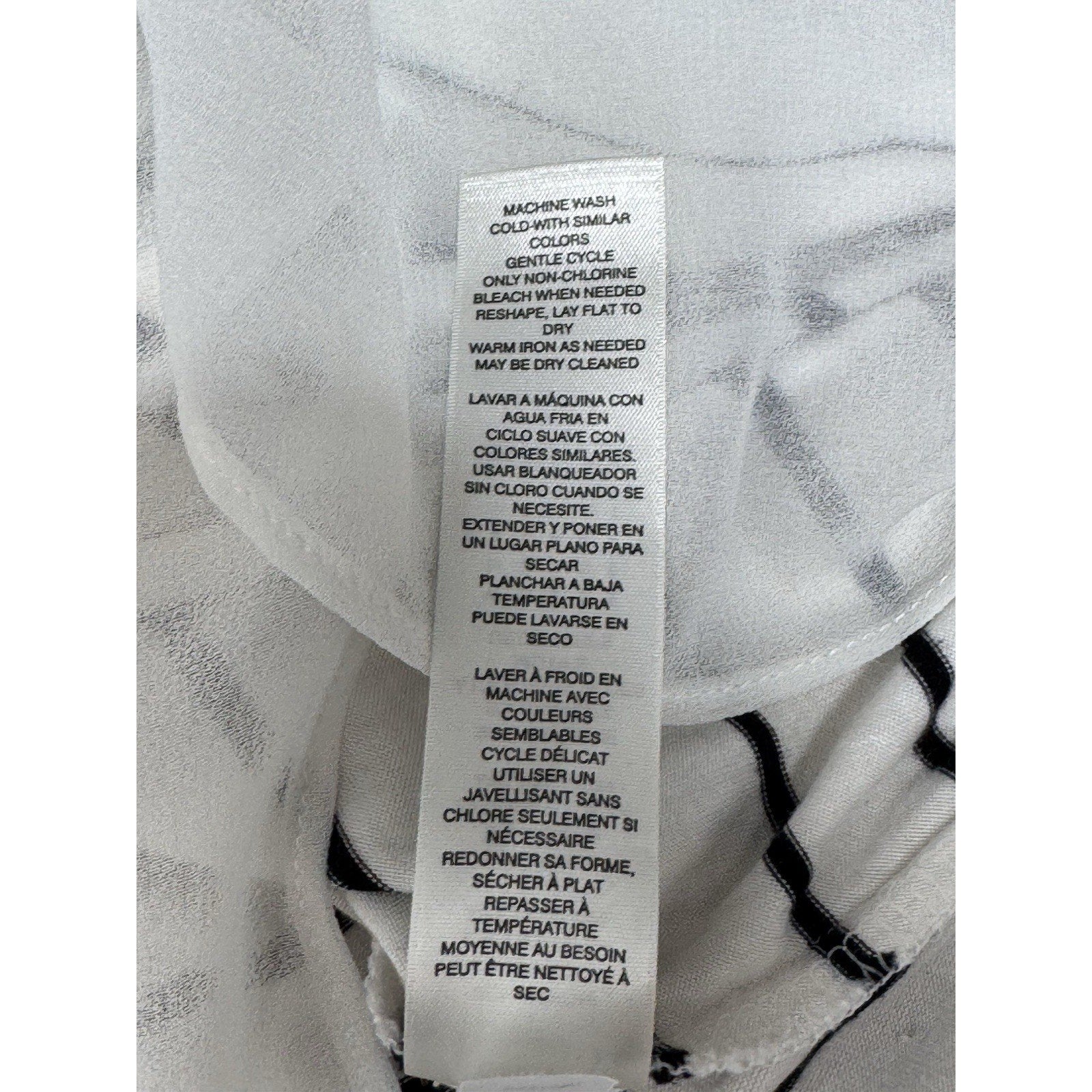 White House Black Market Tunic Top Striped Layered Stretch Beaded Women’s Size M