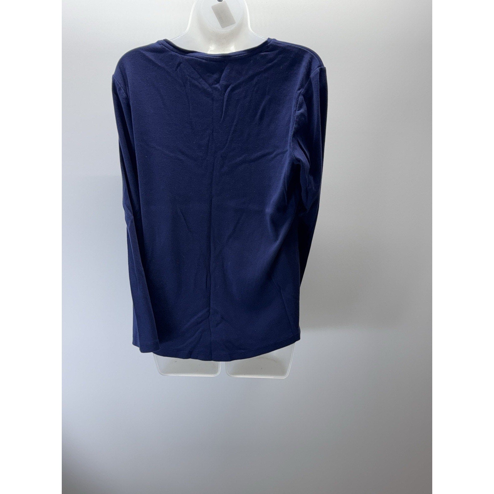 Chico's Navy Blue Rayon/Polyester Knit Light Weight Pullover Women’s Large 2
