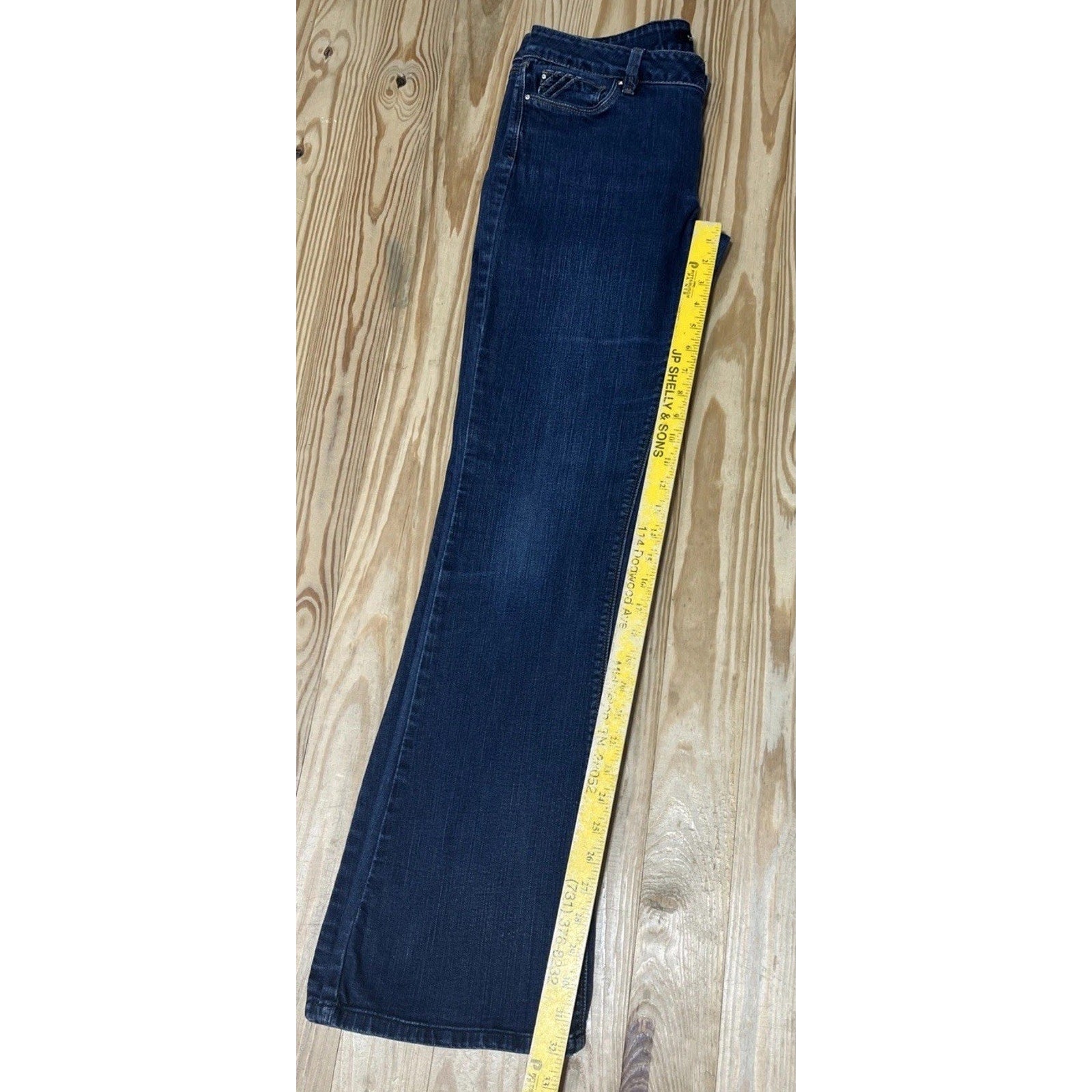 White House Black Market Denim Jeans 8R Women Blue Skinny Flare