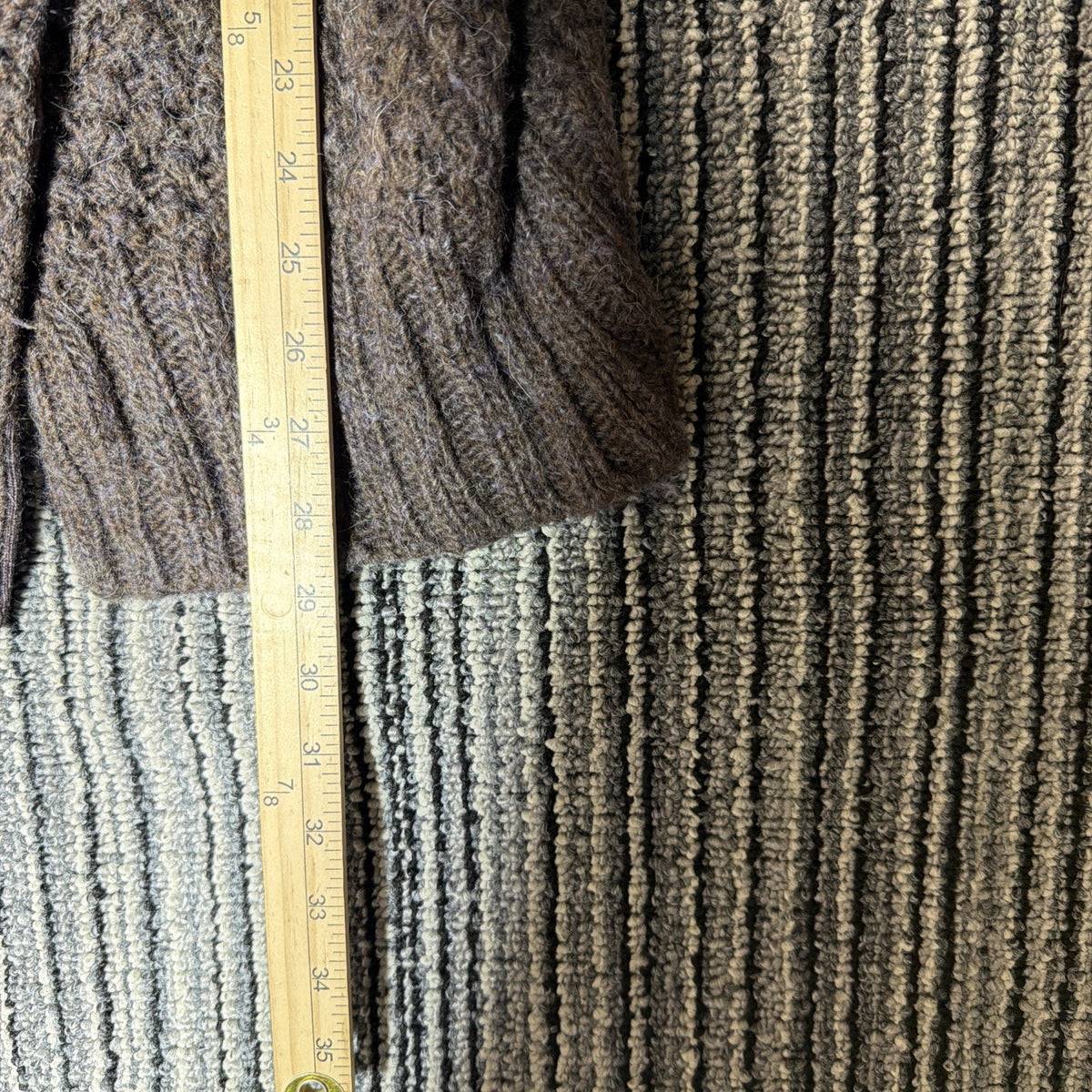 Ann Taylor LOFT Cardigan XS Petite Brown Wool Alpaca Chunky Knit Short Sleeve
