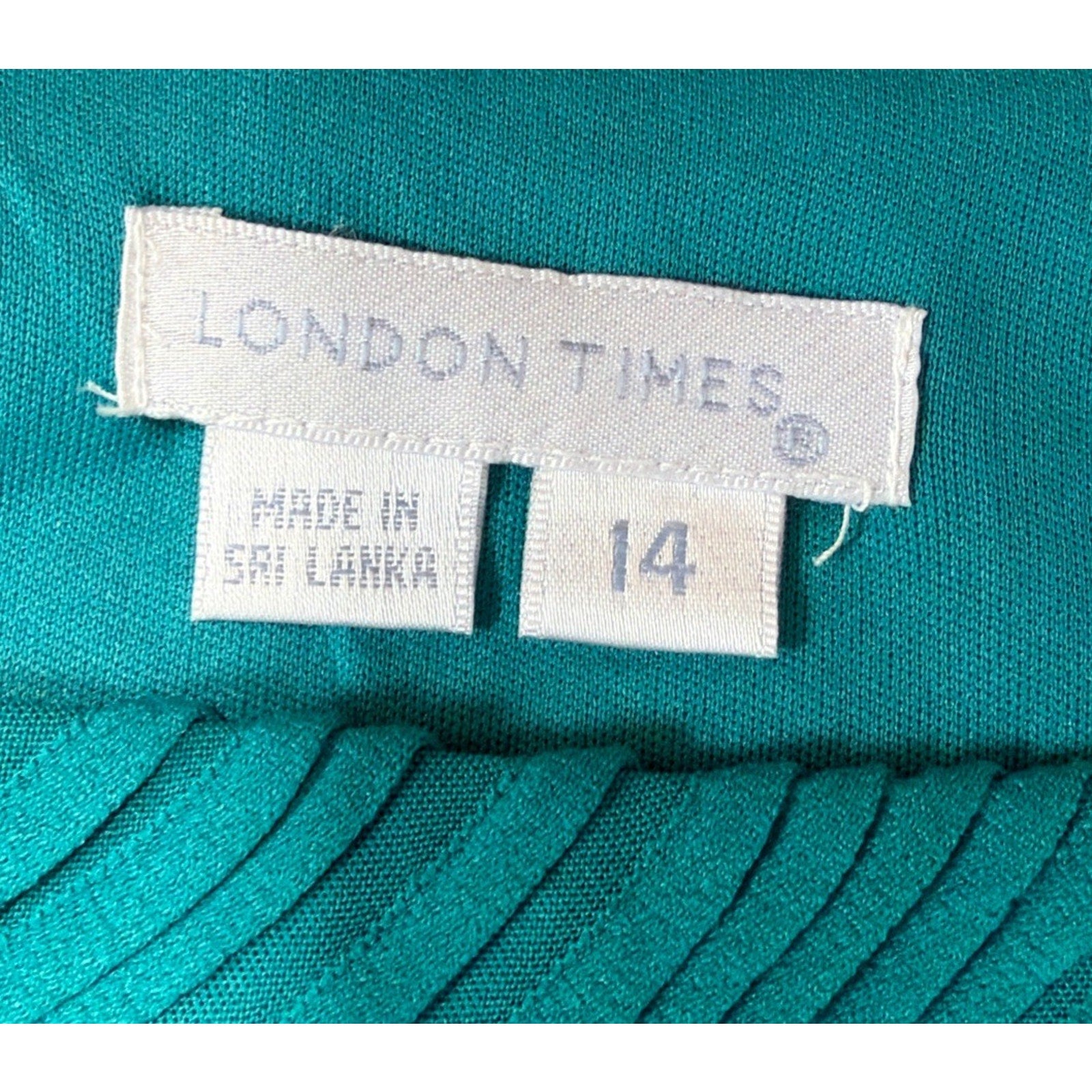 London Times Aqua Textured Sheath Dress Women’s 14 Sleeveless Career Party NWT