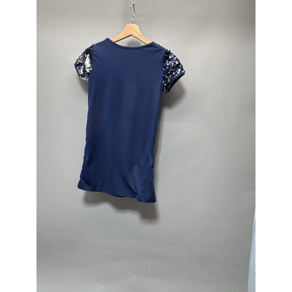 Sequined Dress Navy Blue Wonder Nation Girls Large (10/12)