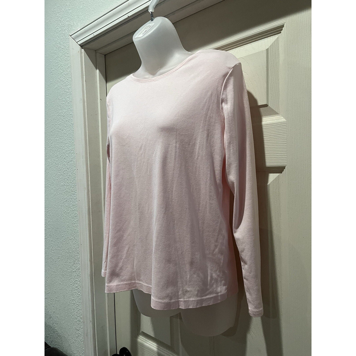 Croft & Barrow Classic Tee Women's Petite Large Pink Long sleeve Layers