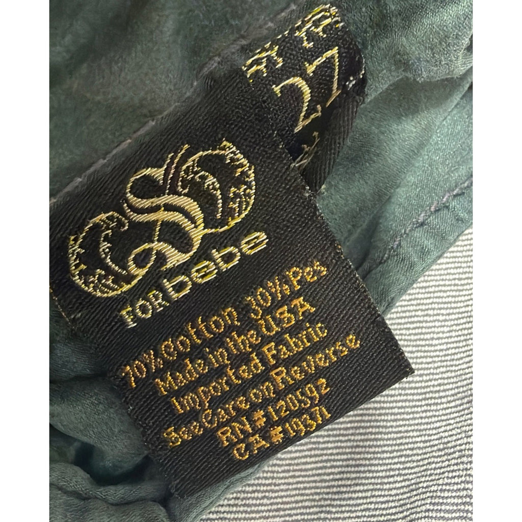 Rich and Sexy for Bebe Denim Embroidered Skinny Jeans Size 27 Grey