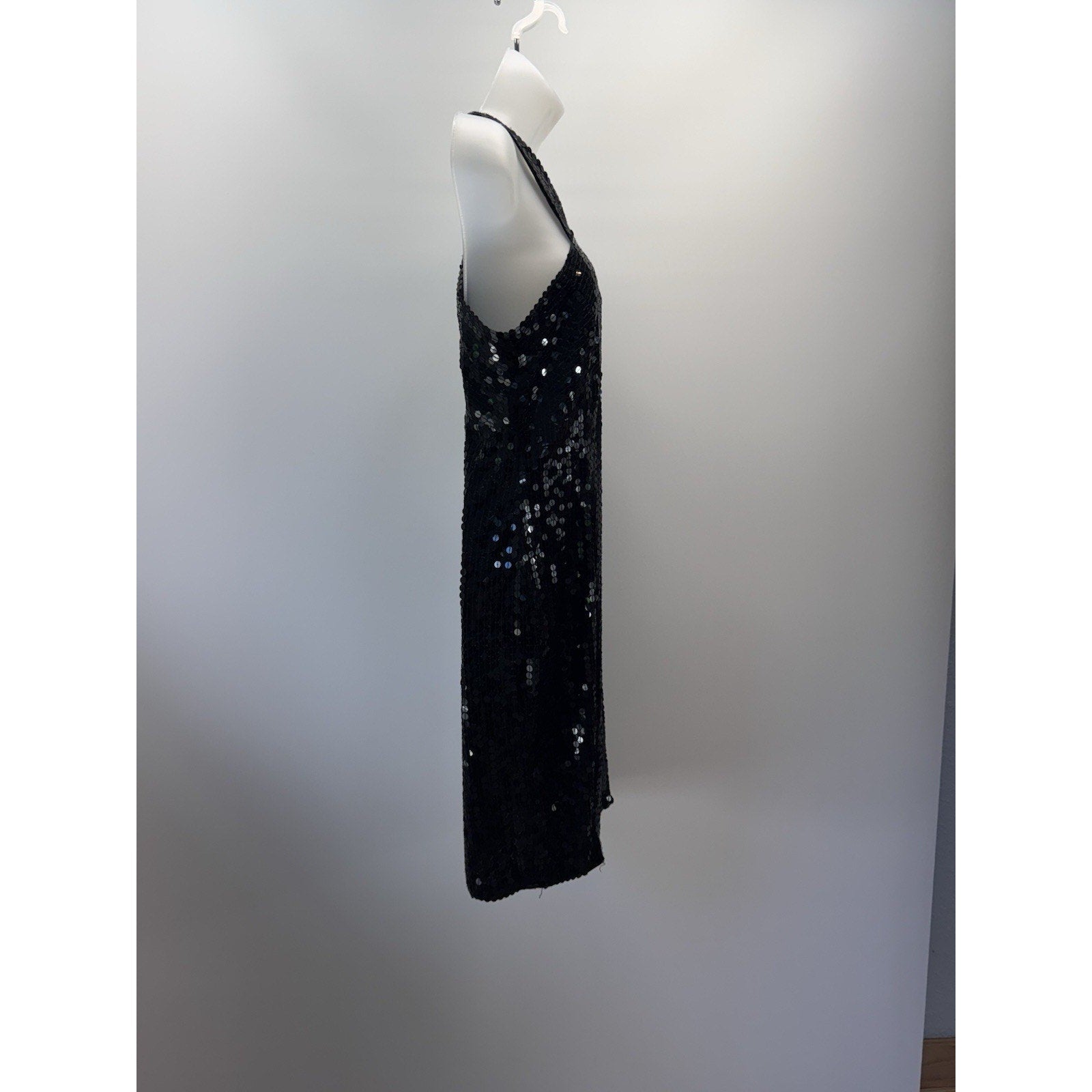 NITELINE Vintage Black Sequin Sleeveless Sheath Dress Women’s Size 12