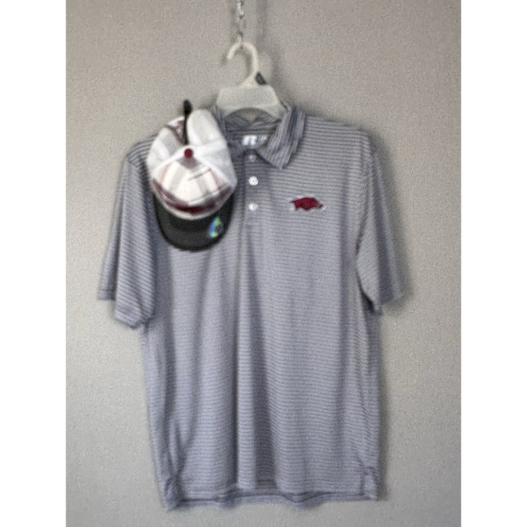 Arkansas Razorbacks Polo L + Hat Top Of The World Russell NCAA Bundle Men’s L