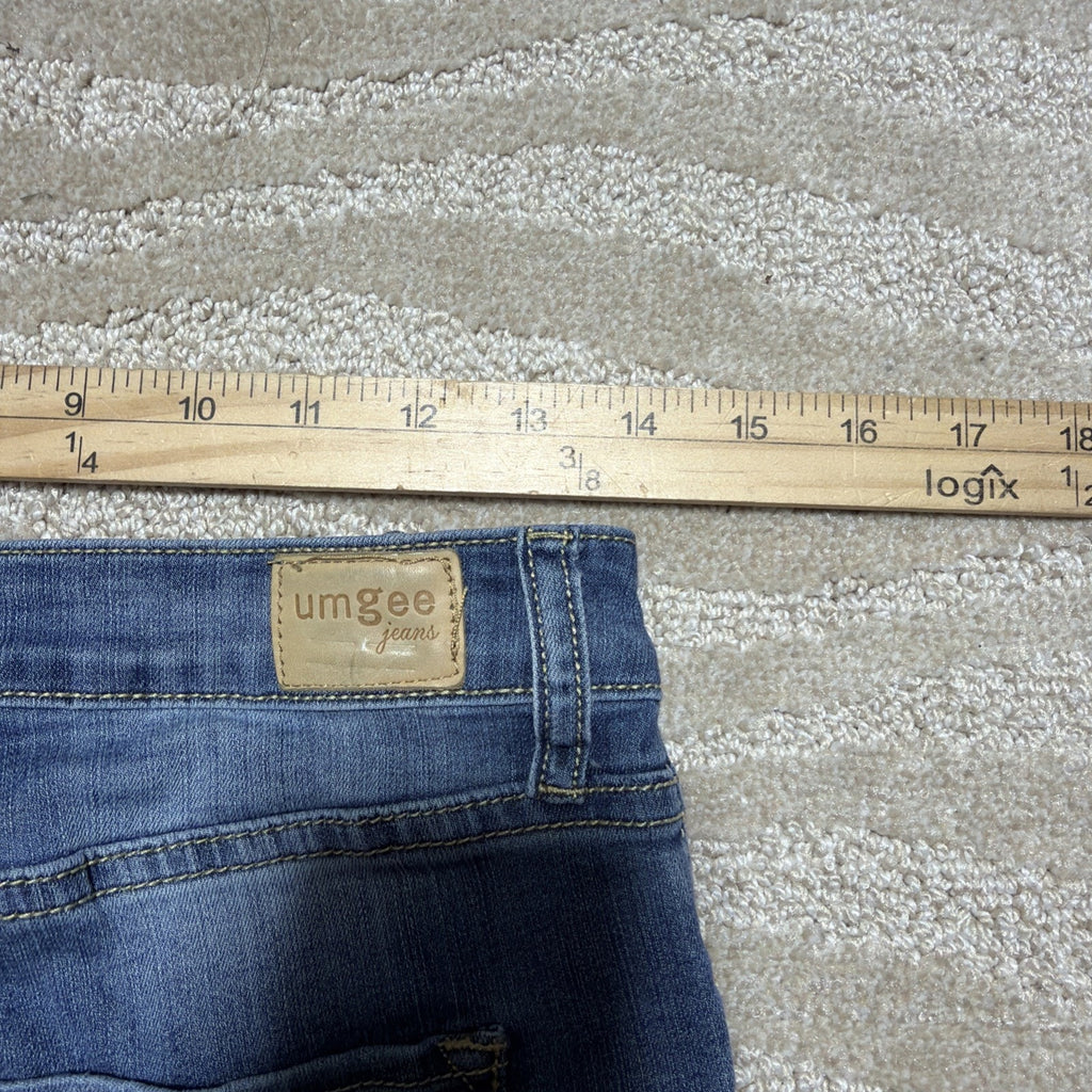 UMGEE Women's 28 Distresssed Released Hem High Rise Skinny Ankle Jeans Stretch