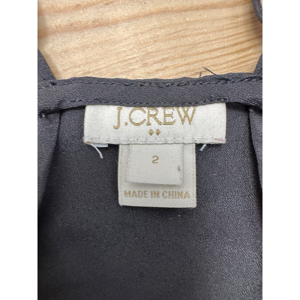 J Crew Cami Racerback Black Sheer Layer Tank Spaghetti Strap Women’s Size 4