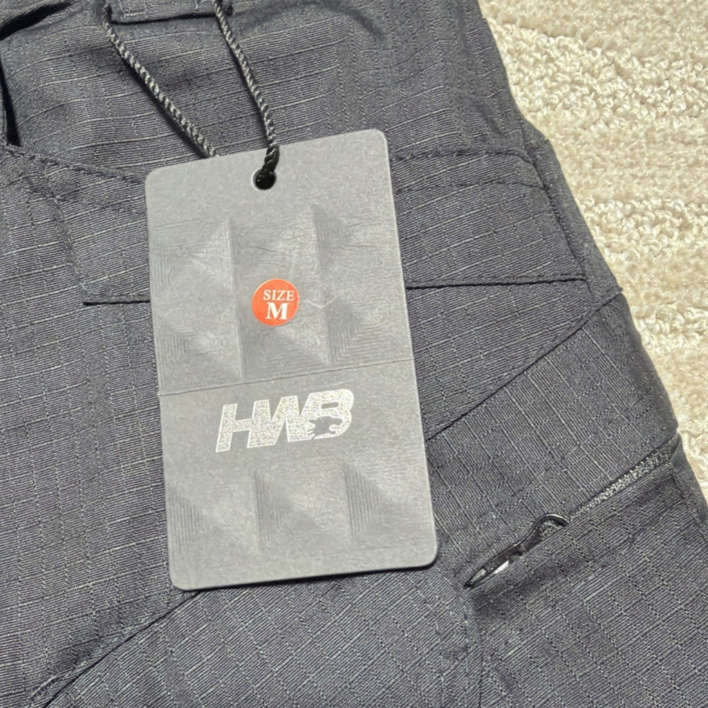 HWB Mens Black Tactical First Remainder Cargo Shorts Size M NWT