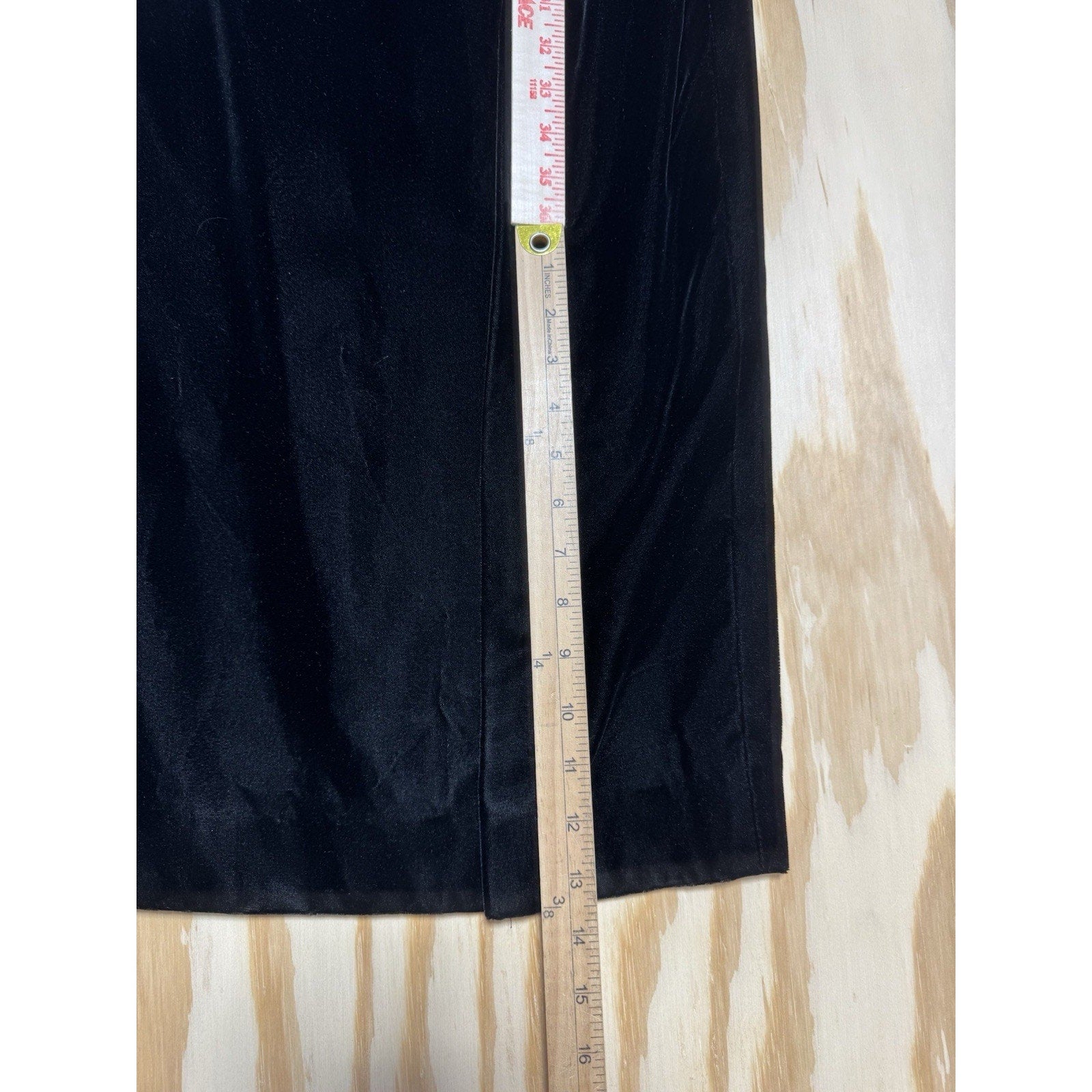 Vintage Kathryn Conover Black Velvet Strapless Maxi Dress Slit Formal Evening 4