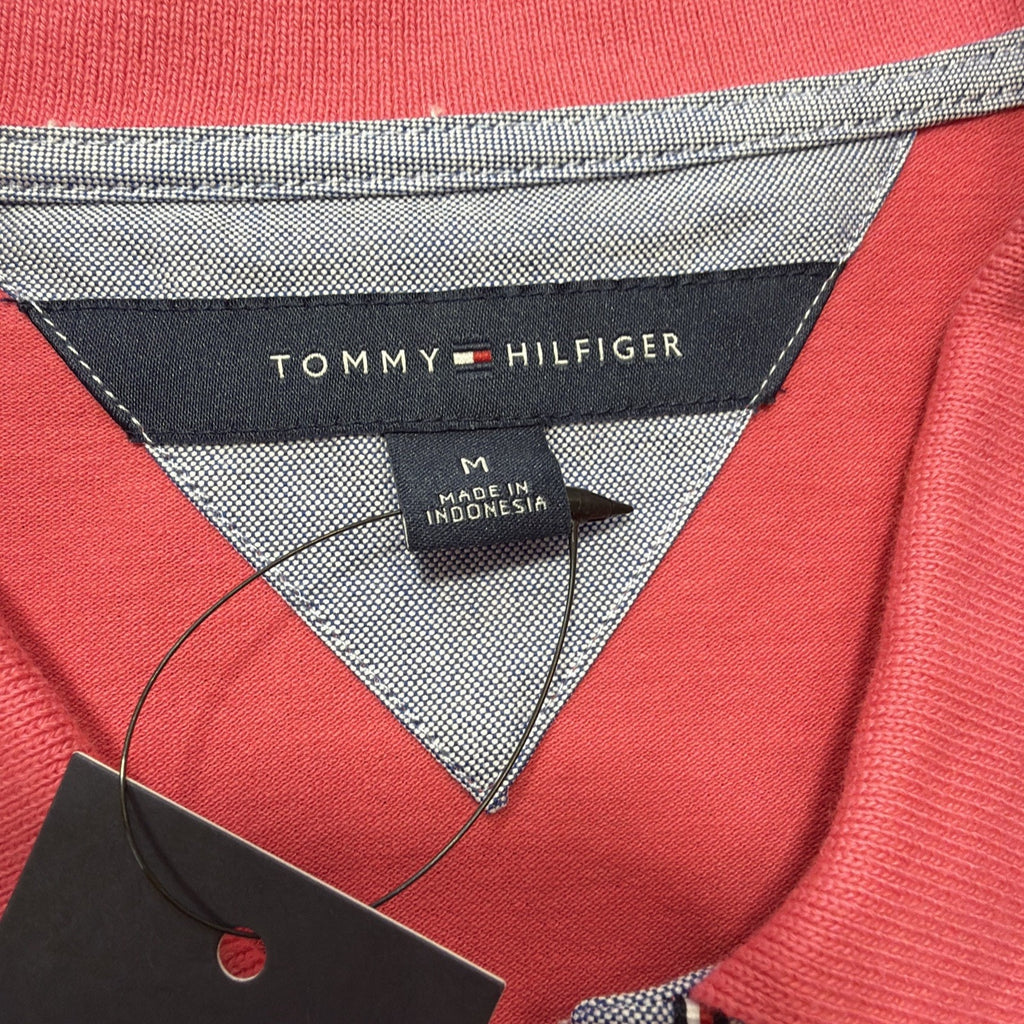 Tommy Hilfiger Woman T-shirt M Pink Short Sleeve Collard Cotton New