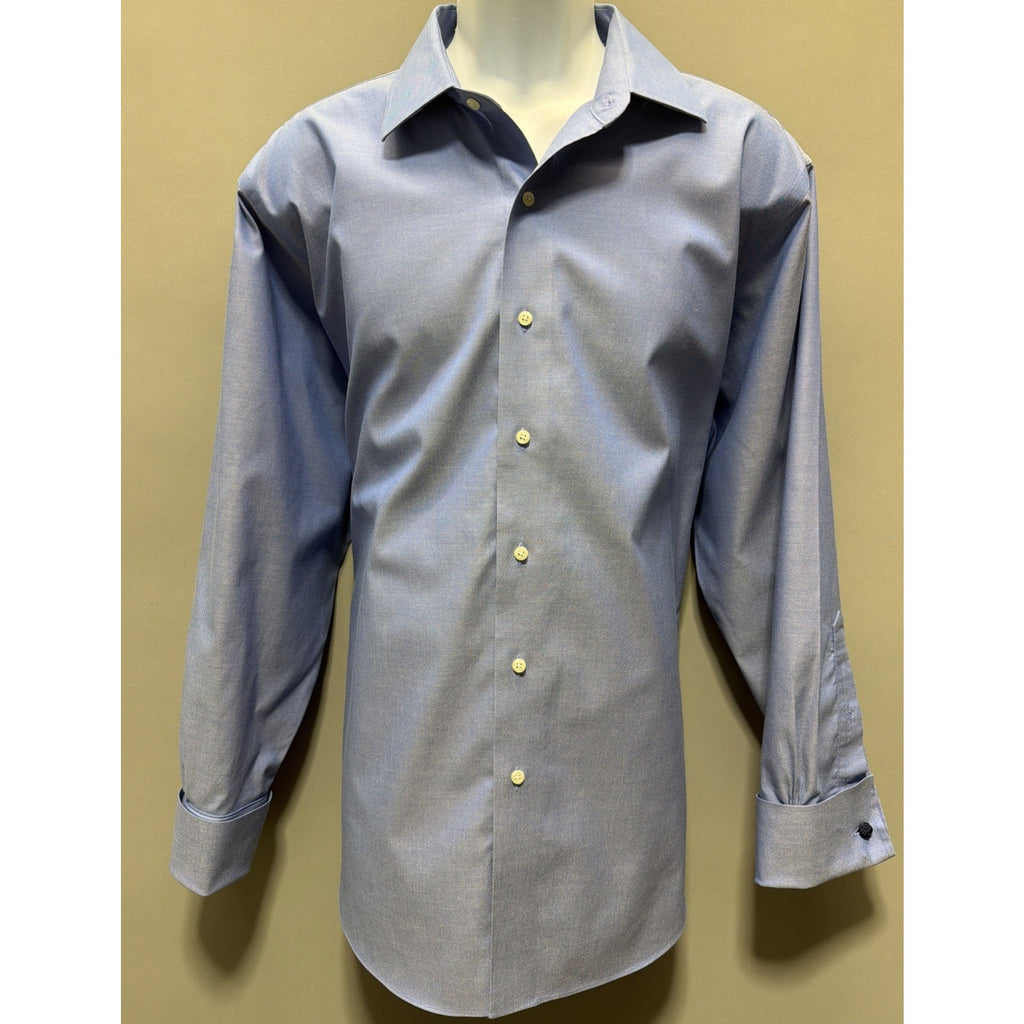 Brooks Brothers Pima Cotton Mens Shirt Size XL Blue French Cuff Non Iron