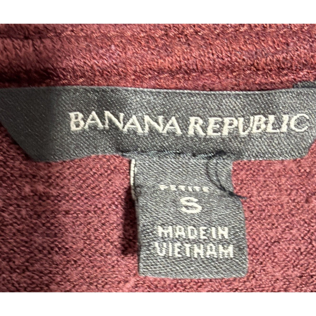 Banana Republic Womens Lux Slub Knit Sweater S Petite Red Pullover Minimalist