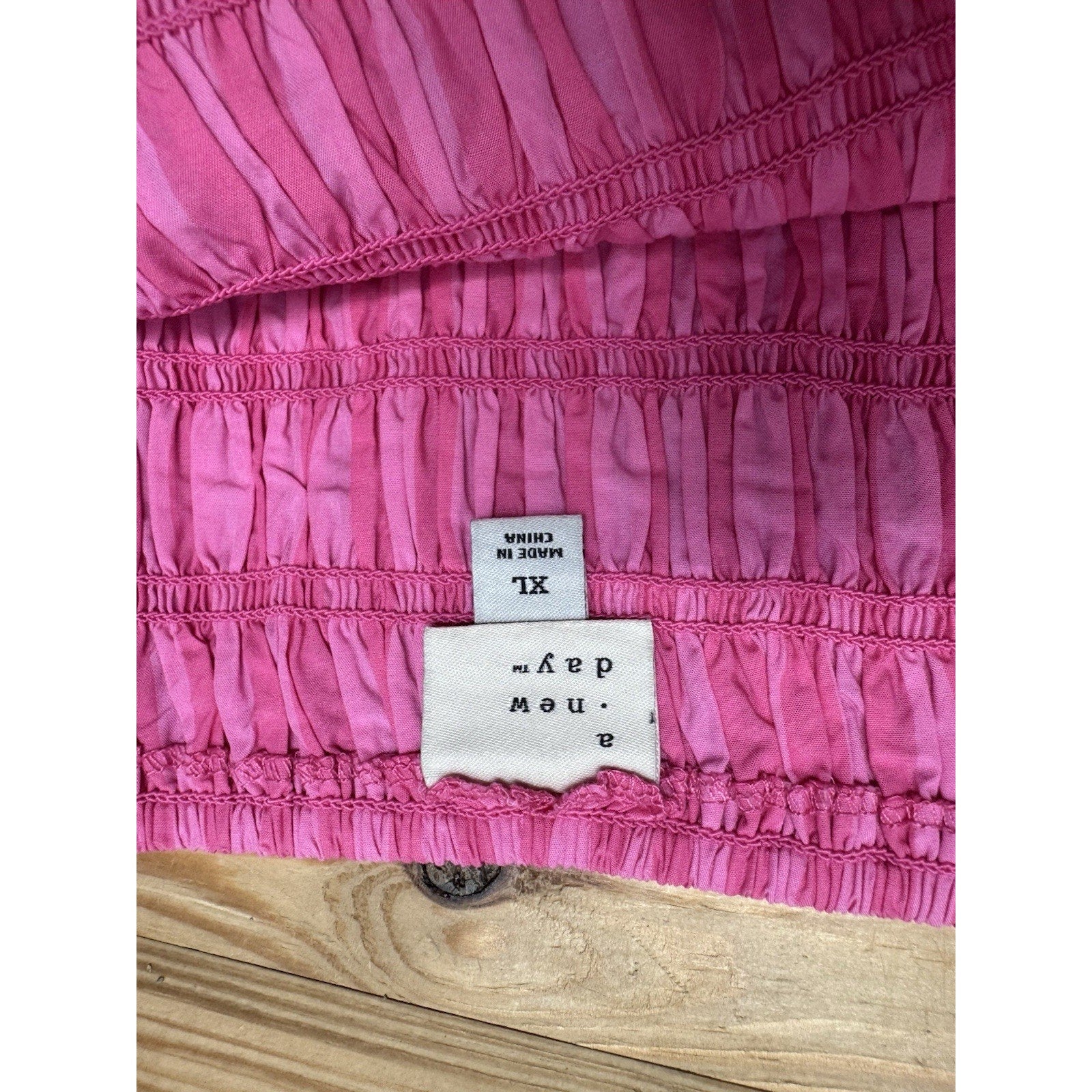 A New Day Pink Ruched Crop Top Spaghetti Straps Women's Size X-Large