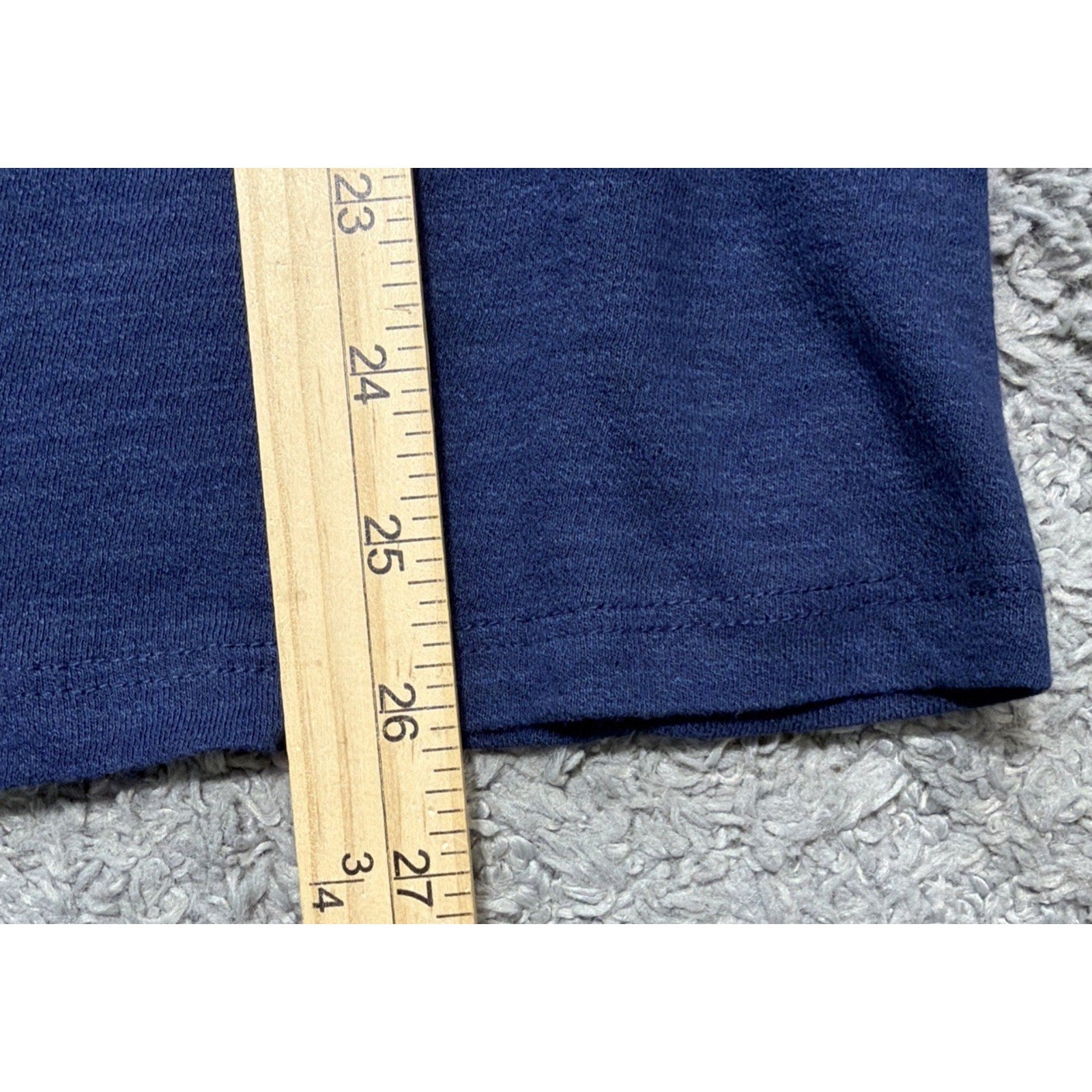 Loft Lace Trim Crotchet Sleeve Cotton blouse Navy Blue XL