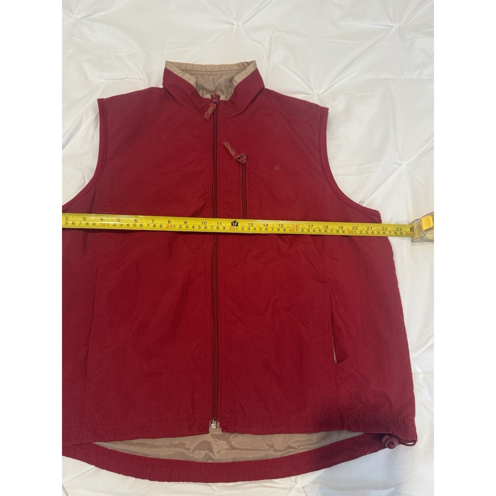 Vtg Y2K Catalina Red Full Zip Vest Womens L Nylon Lightweight Outdoor Gorpcore
