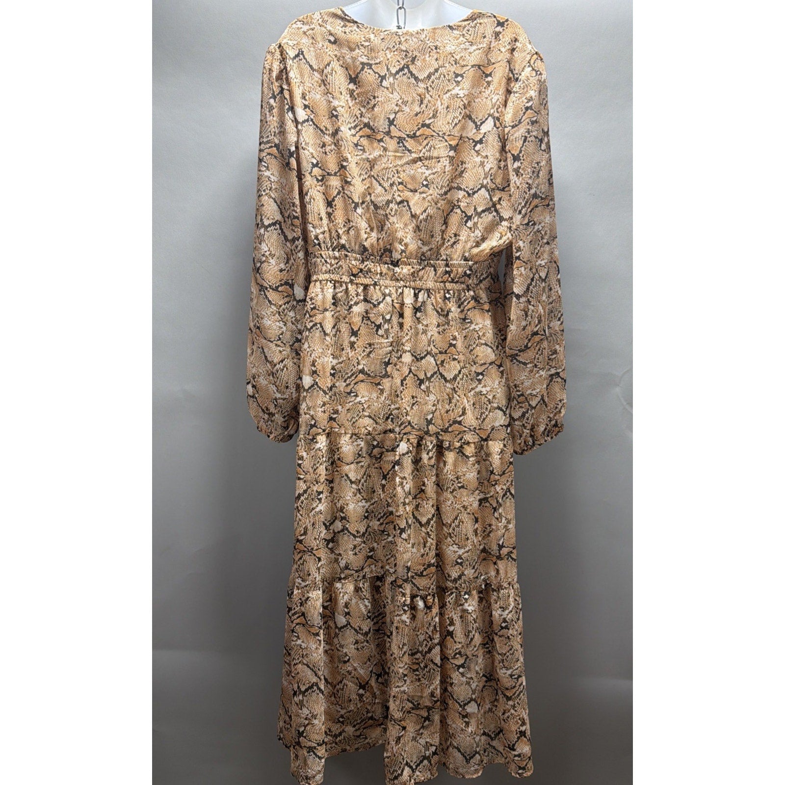 NWT Sofia Jeans Women's Snake Print Cutout Maxi Dress with Long Sleeves Size XXL