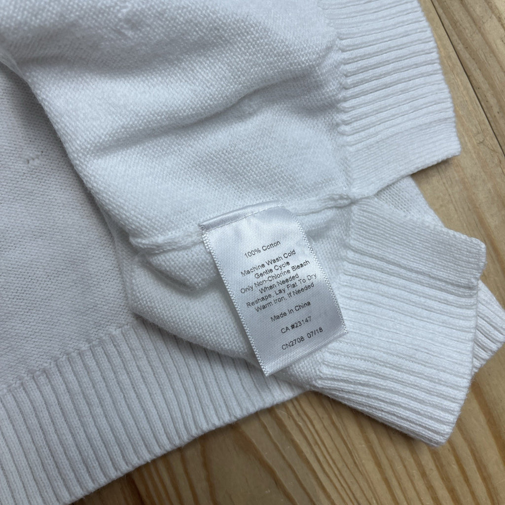 Talbots White Textured Bubble Polka Dots Sweater Size M