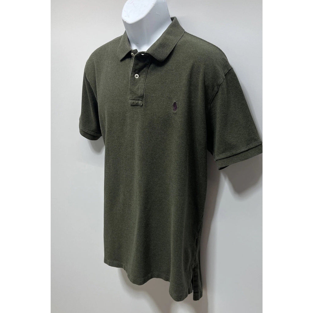 Ralph Lauren Polo Shirt Men's XL Green Custom Fit Preppy Purple Pony