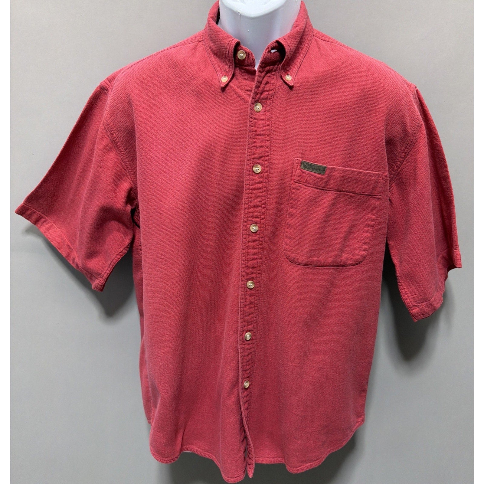 Vintage Woolrich Red Sportsman Heavyweight Button Up Shirt Mens Size Medium