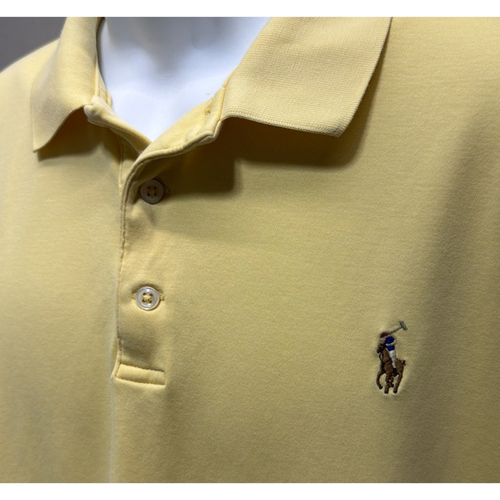 Polo Ralph Lauren Mens XL Classic Fit Soft Cotton Polo Shirt Short Sleeve Yellow