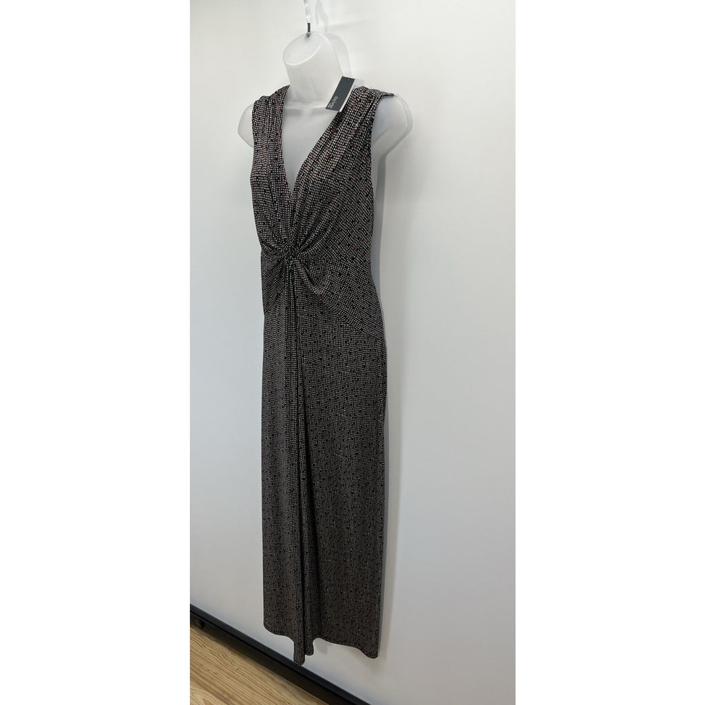 NWT Daisy Fuentes Women's V Neck Twisted Front Dress Sleeveless Black Size 2X