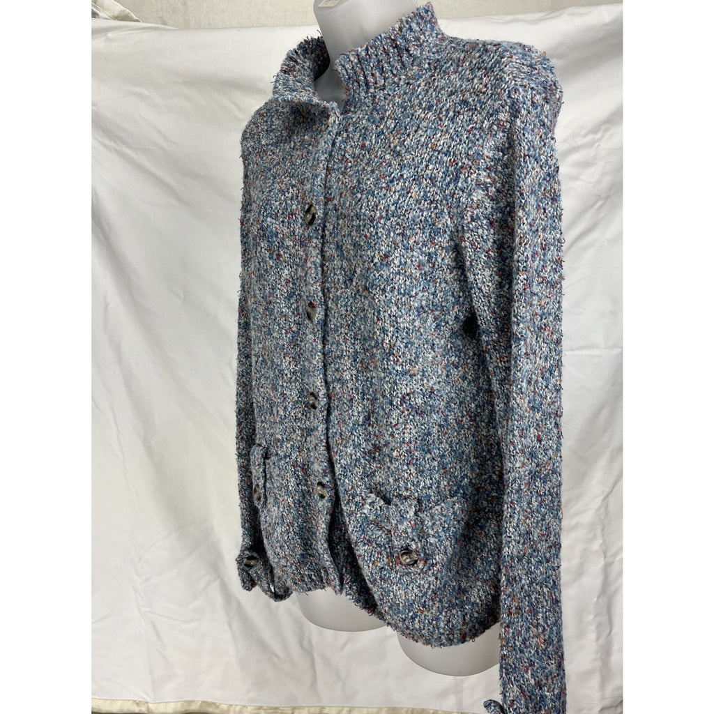 90s Vtg Women’s Knit Cardigan S Sag Harbor Sports Gray Button Up Pockets