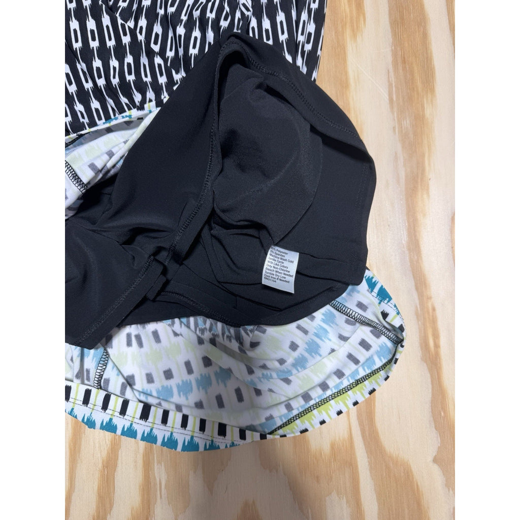 The Limited Abstract Black Teal Yellow Sleeveless Dress Size New Size Small