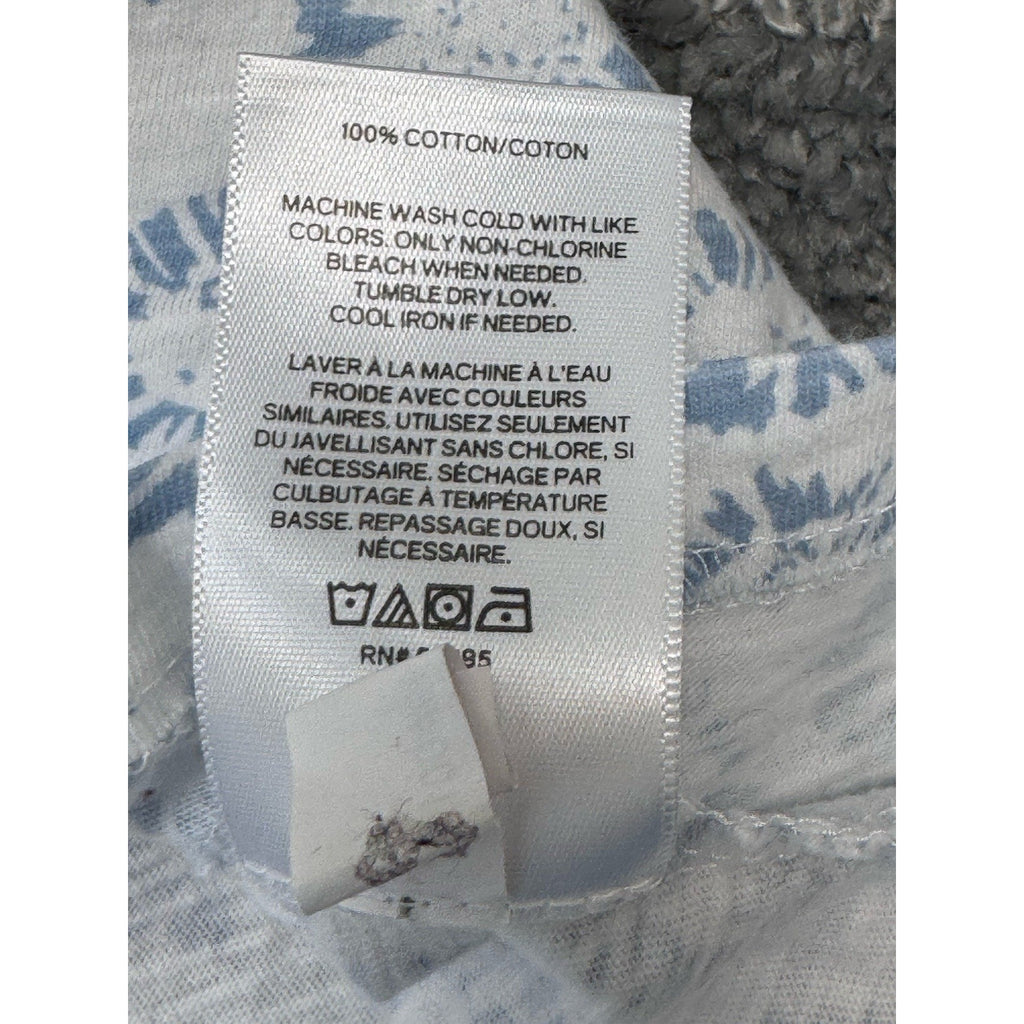 Express Shirt Adult Mens Large White Blue Flowers Casual NYC Casual Shirt EUC