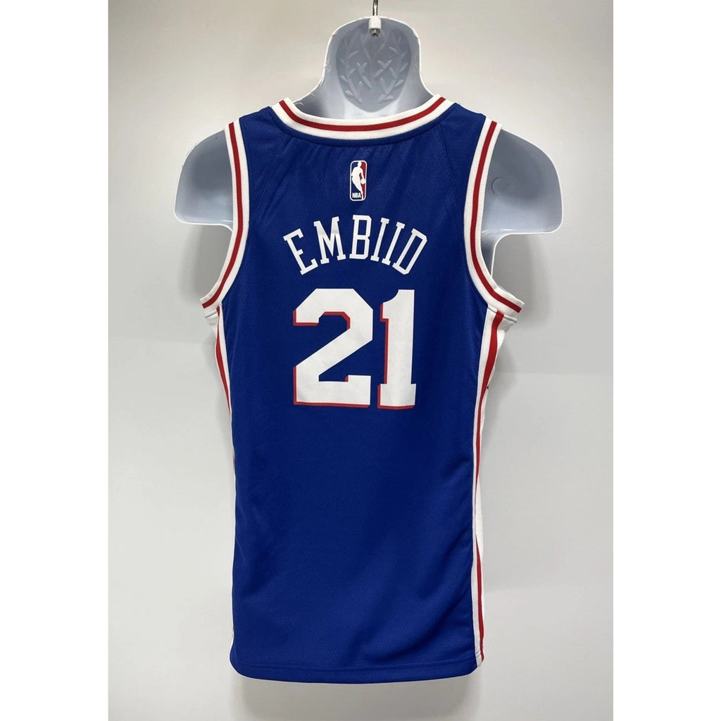 Nike Swingman Joel Embiid #21 Basketball Jersey Philadelphia 76ers NBA Sz S EUC