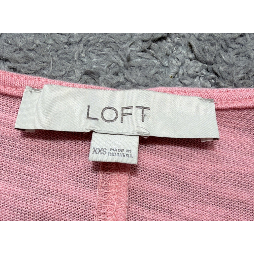 Ann Taylor Loft Top Womens XS Pink Knit Oversized Casual Shirt