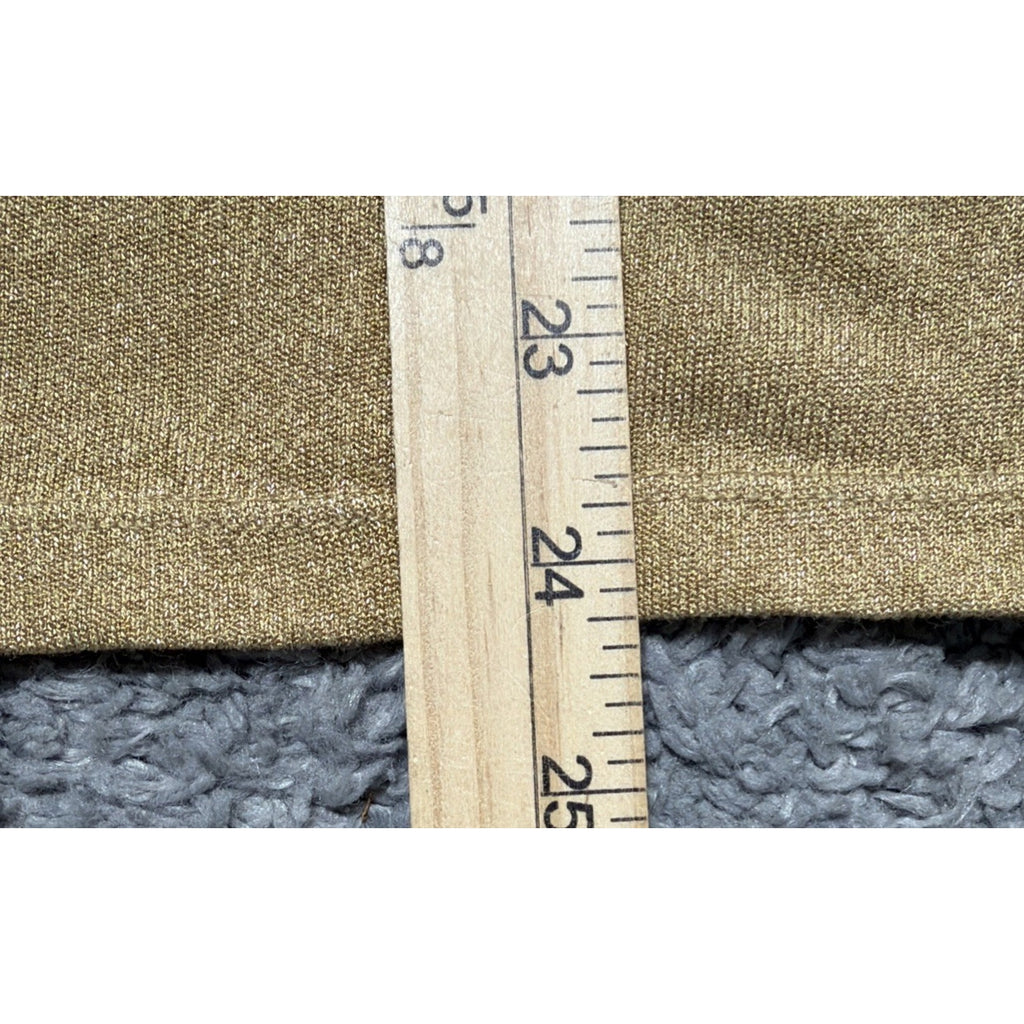 Lauren Ralph Lauren Metallic Gold Ribbed CREW NECK Sweater Top Size L
