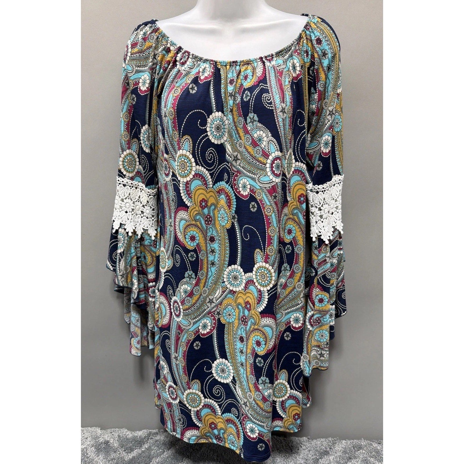 Pink Coconut Boutique Dress Women M Swing Floral Paisley Boho Cottage Core