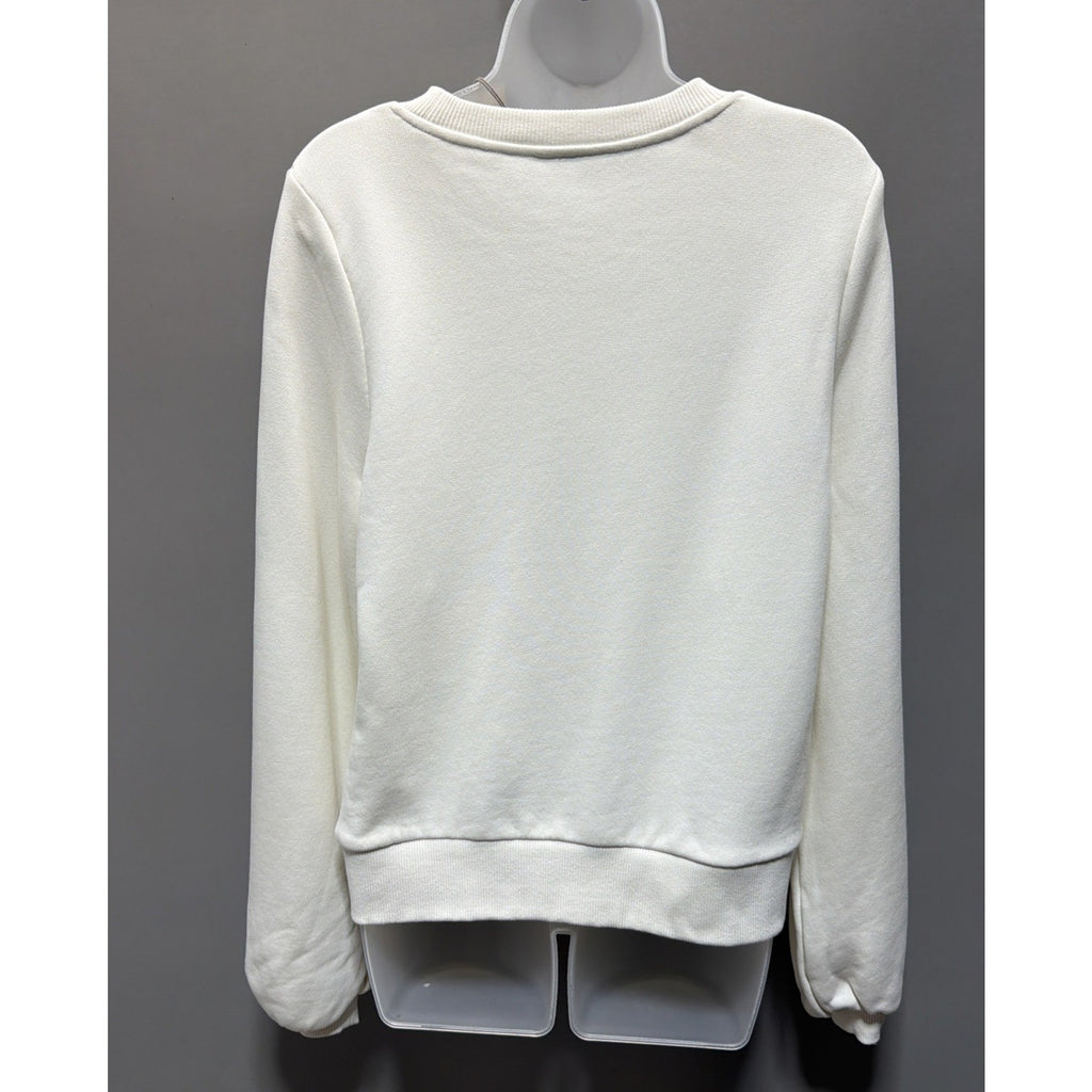 NWT Women's M Boxy Oversized Pullover Sweater A New Day cream balloon sleeve